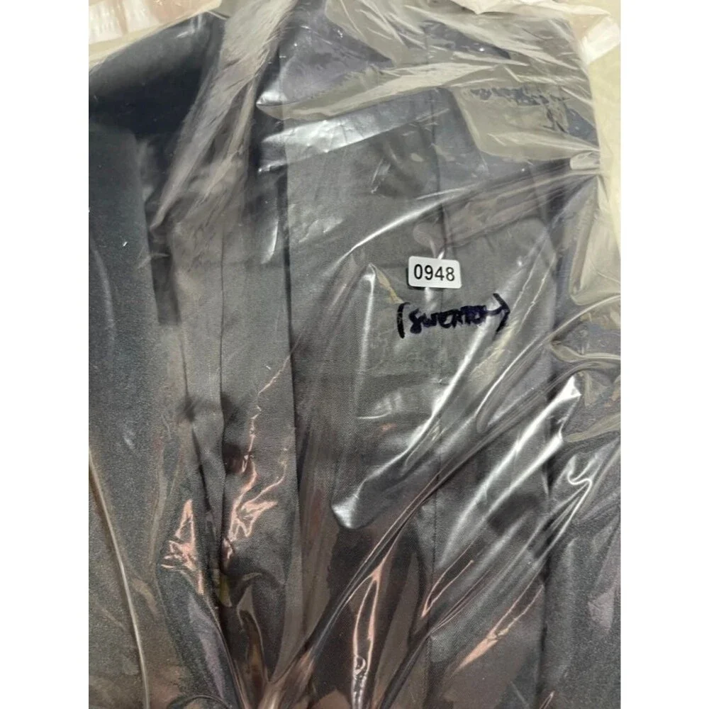 Monsieur Givenchy Suit Set Men Size 46R Black Toxedo Blazer Coat and Pants Wool